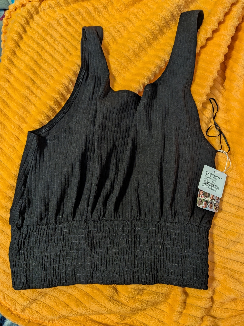 Known Supply Black Ribbed Scoop Neck Crop Top *Fits Small* - Picture 4 of 12